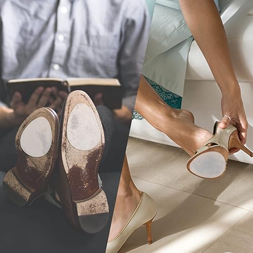 Miniatura 60 de Protector de suela de zapato, 4 protectores autoadhesivos para zapatos de tacón alto, agarres antideslizantes de silicona en la parte inferior