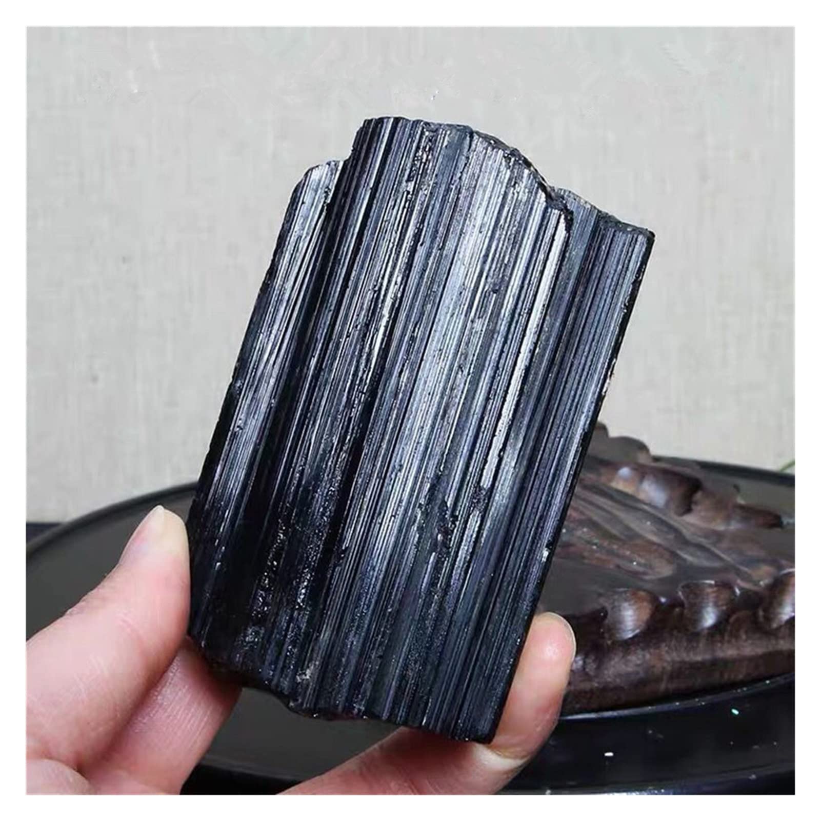 Pierre de Cristal de Tourmaline Noire Naturelle brute | Spécimen minéral irrégulier de 100g à 120g
