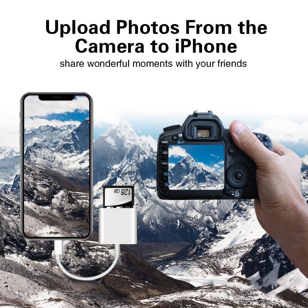 SD Card Reader for iPhone iPad,Micro SD Card Reader Memory Card Reader Plug and Play Trail Camera SD Card Adapter,Simultaneous Charging and Reading — Amazon image 7