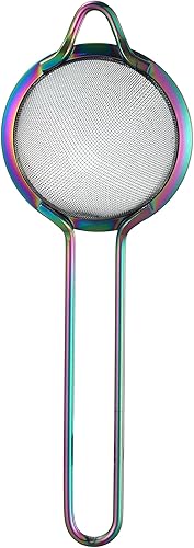 Miniatura 4 de Colador de cóctel de malla fina, acero inoxidable, mango largo, juego de 2 (arco iris, juego de 2)