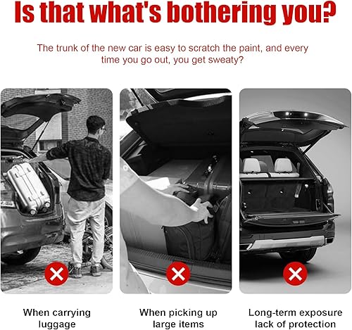 Miniatura 5 de Ziciner Protector de parachoques trasero de automóvil, protector de goma antiarañazos para la entrada de la puerta del maletero, tira de protección