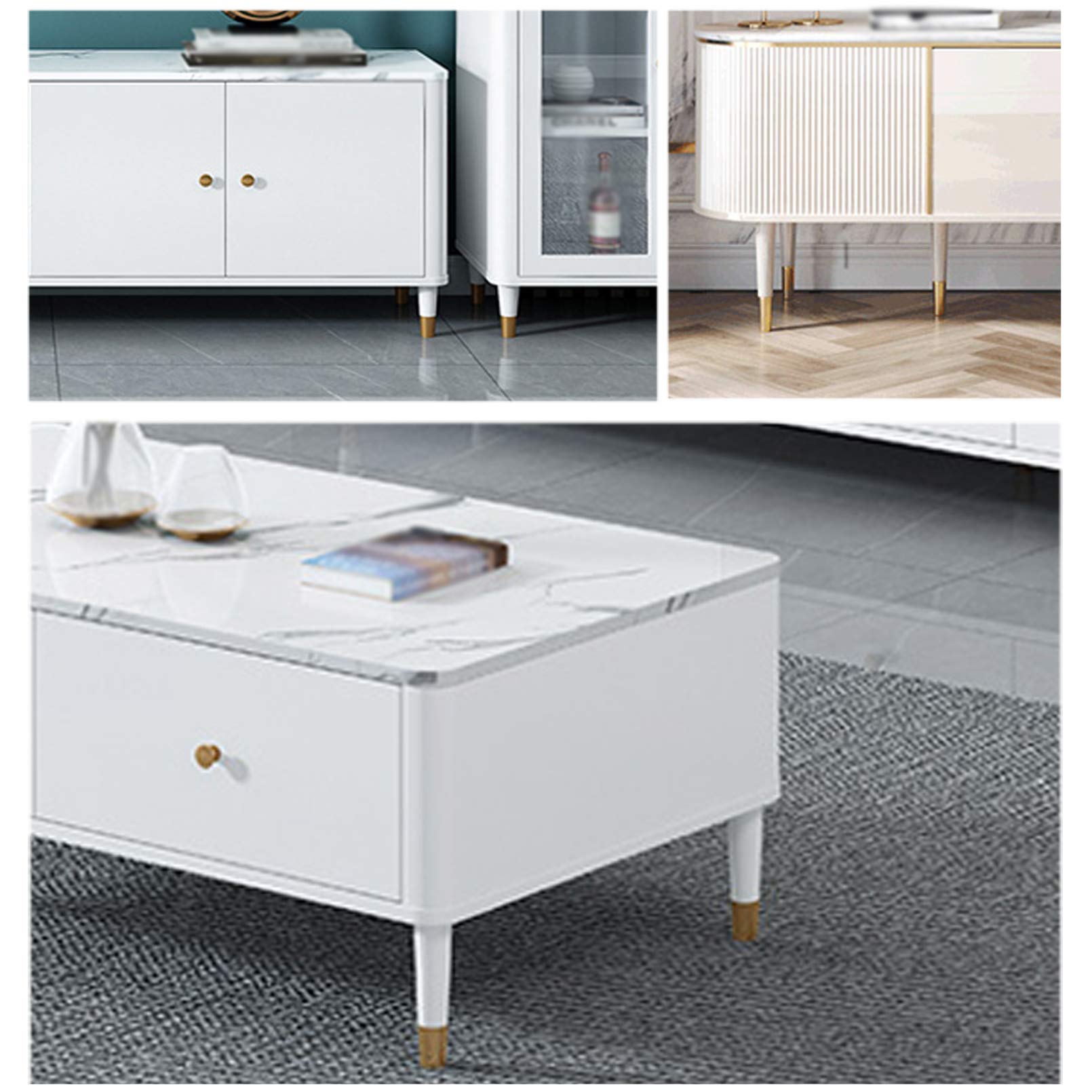 Patas de Madera Maciza para Muebles, Paquete de 4, Patas cónicas de Madera para sofá de Cocina, Color Blanco, 10,5 cm, Patas Resistentes para sofá con Placa de Montaje incluida.