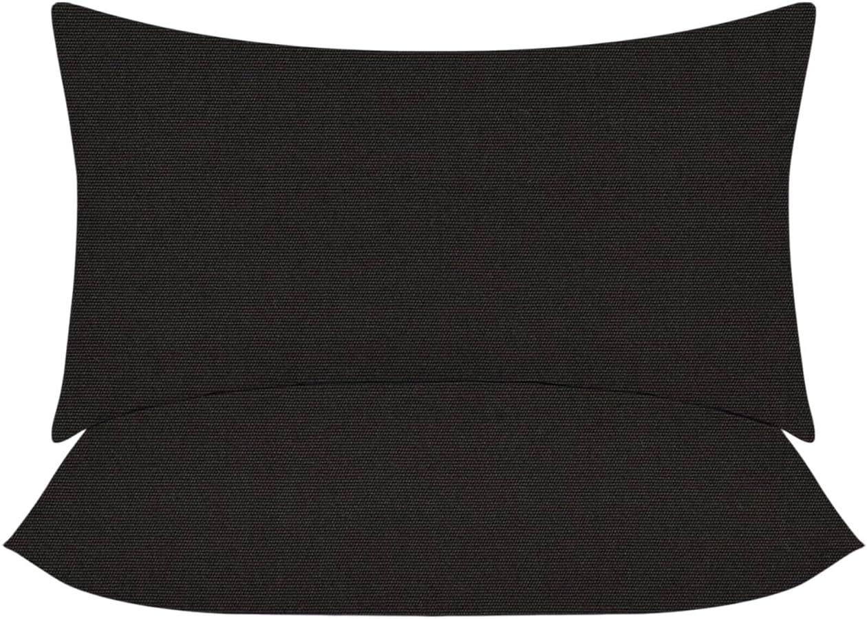 Covers & All Sunbrella Lumbar Pillows Set of 2 Black, UV Fade Resistant & Water Repellent Rectangle Lumbar Throw Pillows (Inserts with Covers) for Indoor Outdoor Use