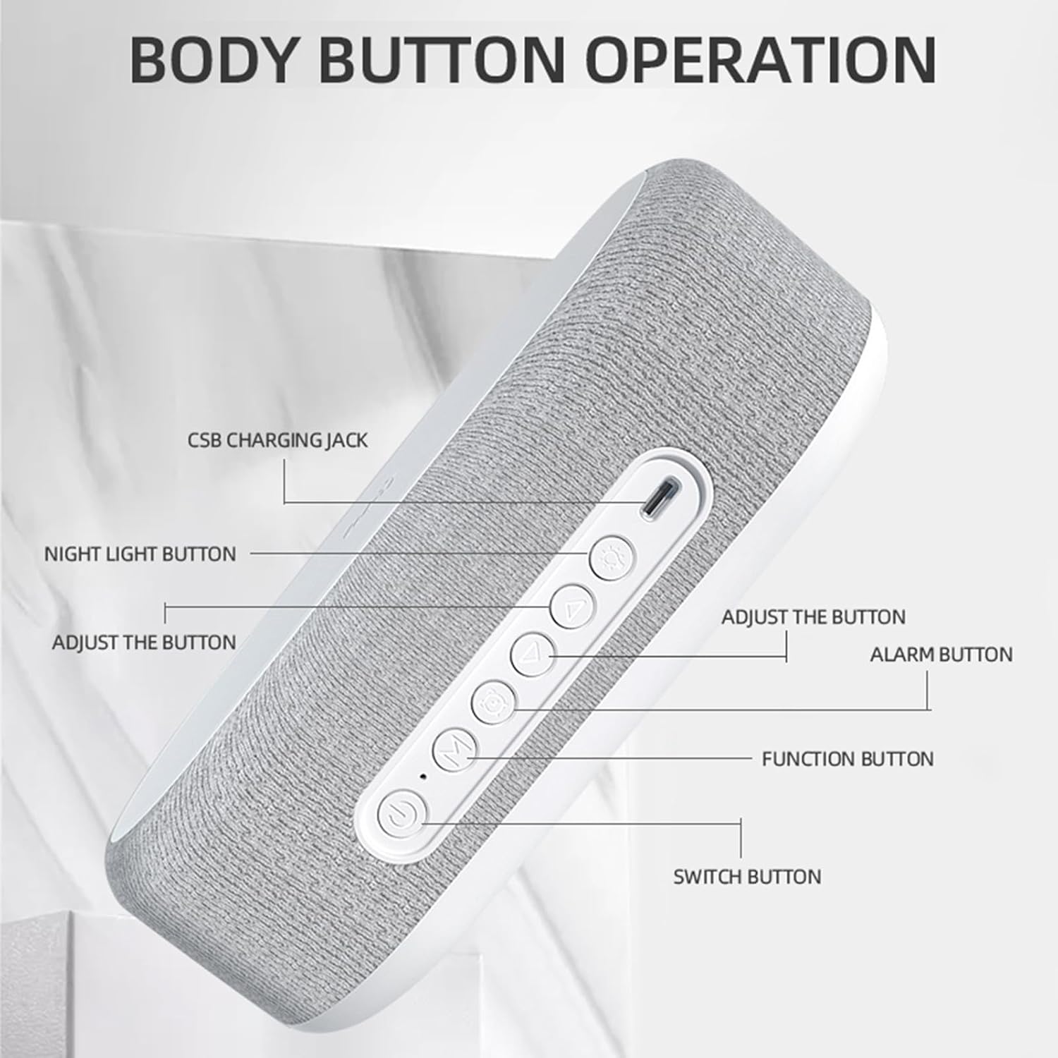 Wireless Charging Station, 4 in 1 Wireless Charger with Digital Alarm Clock,15W Power Multi Functional Fast Wireless Charging Station,Temperature Display Night Light (White)