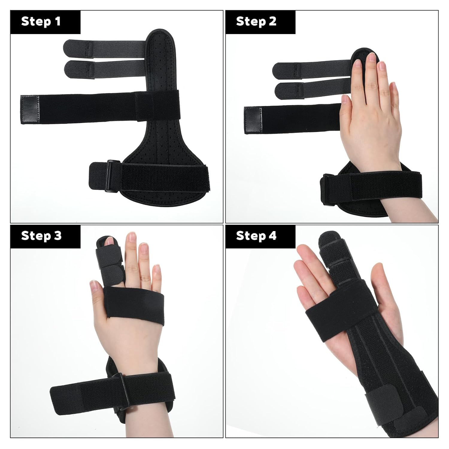 Full Finger Splint Brace Support Stabilizer Hand and Wrist Brace Support Adjustable Locking Straightener