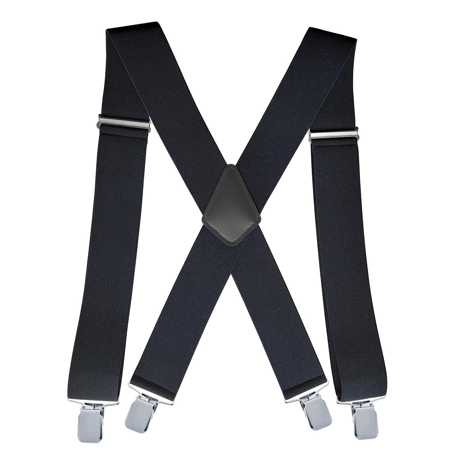 Bretelles Homme Larges Réglable Élastique, Bretelles pour Hommes avec de 4 Clips 5 cm de Large en Forme X, en Métal Extra Fort Bretelles Homme Larges et Vintage
