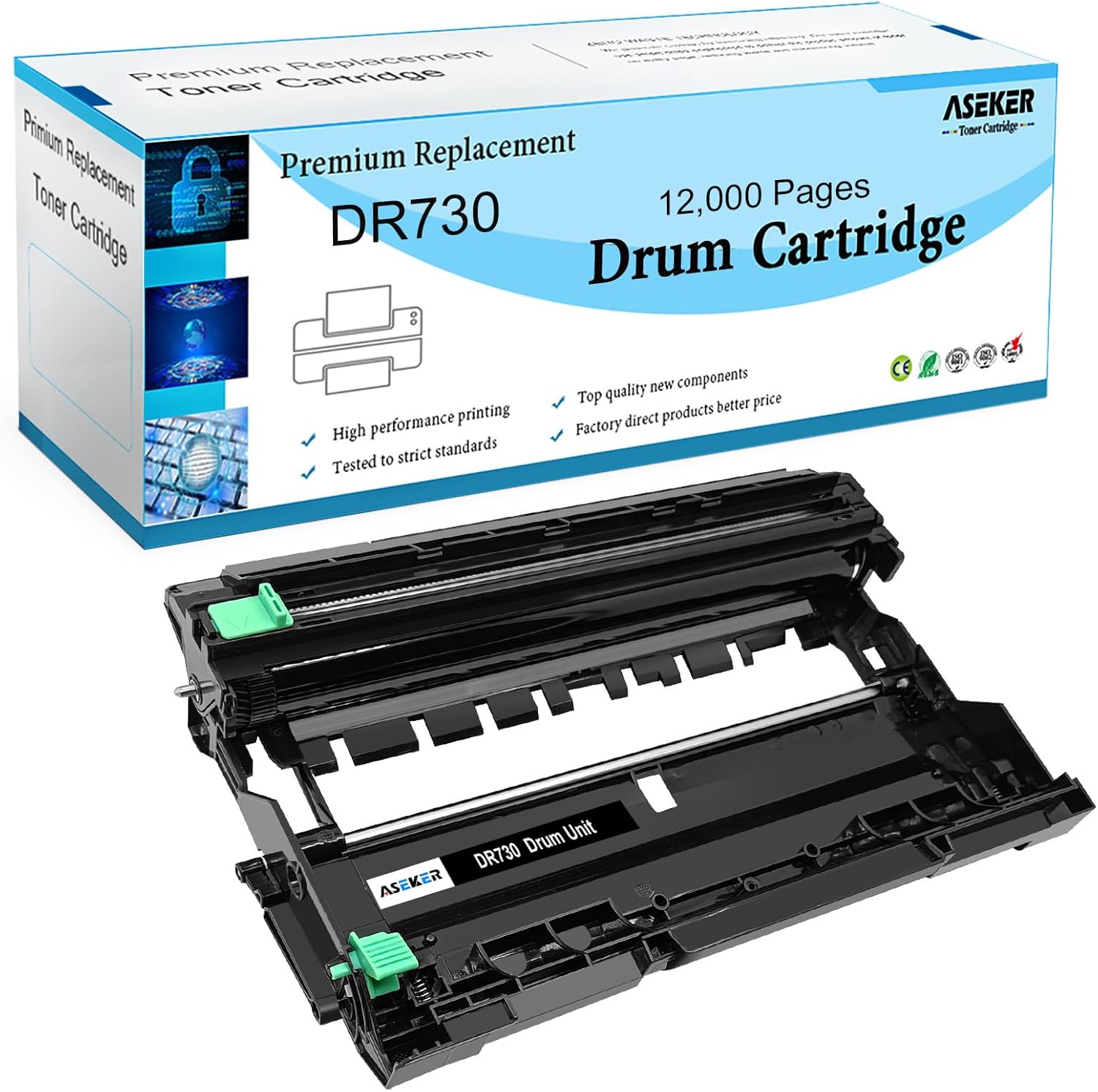 Aseker DR730 Drum Unit Replacement for Brother DR 730 DR730 DR760 DR