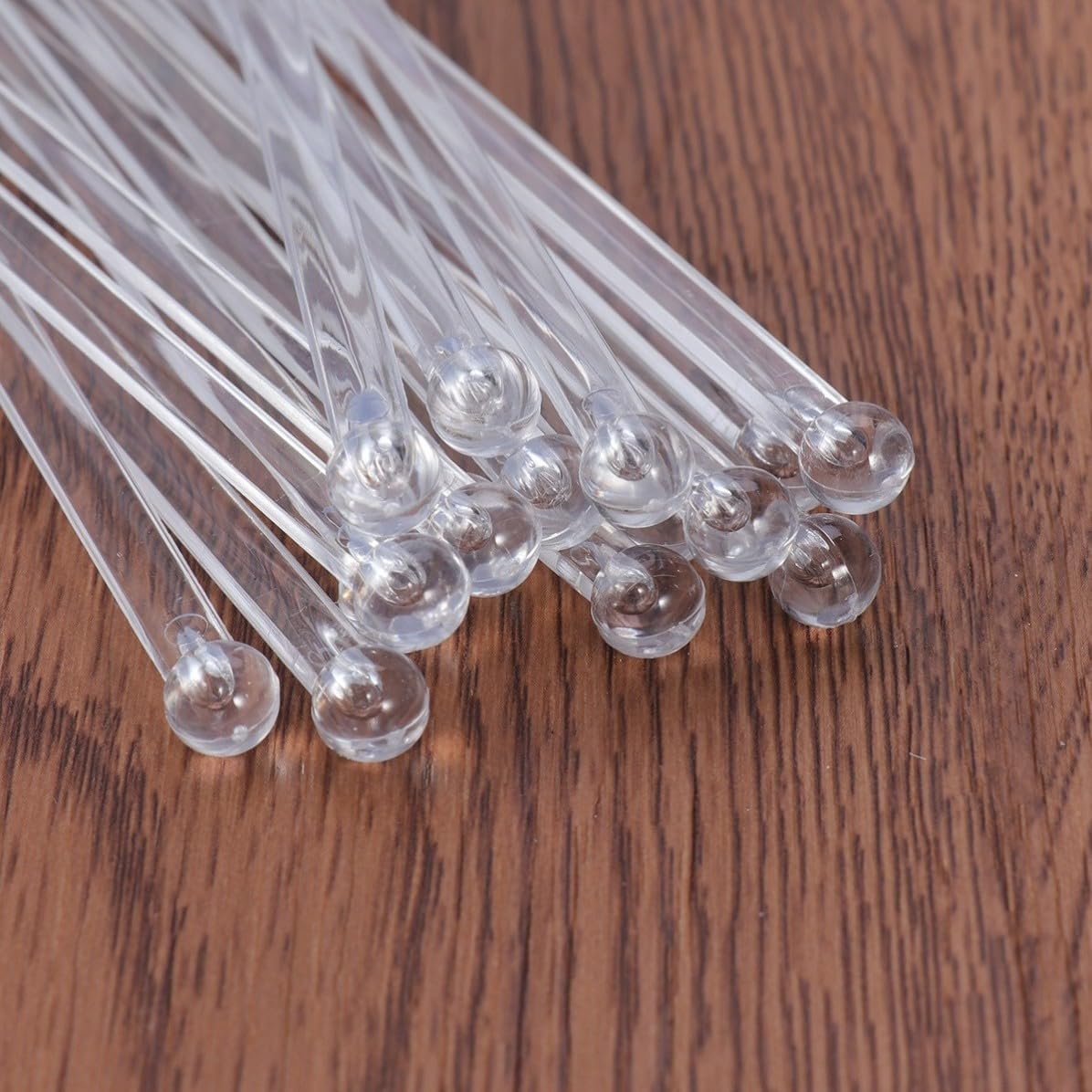 50pcs Head Plastic Swizzle Stick Stirrer for Drinks