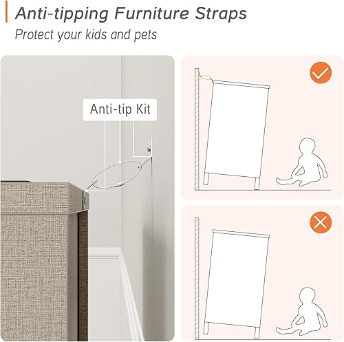 Miniatura 8 de Juego de 2 mesitas de noche con 2 cajones mesa auxiliar de madera para dormitorio sala de estar nogal 23 pulgadas de altura