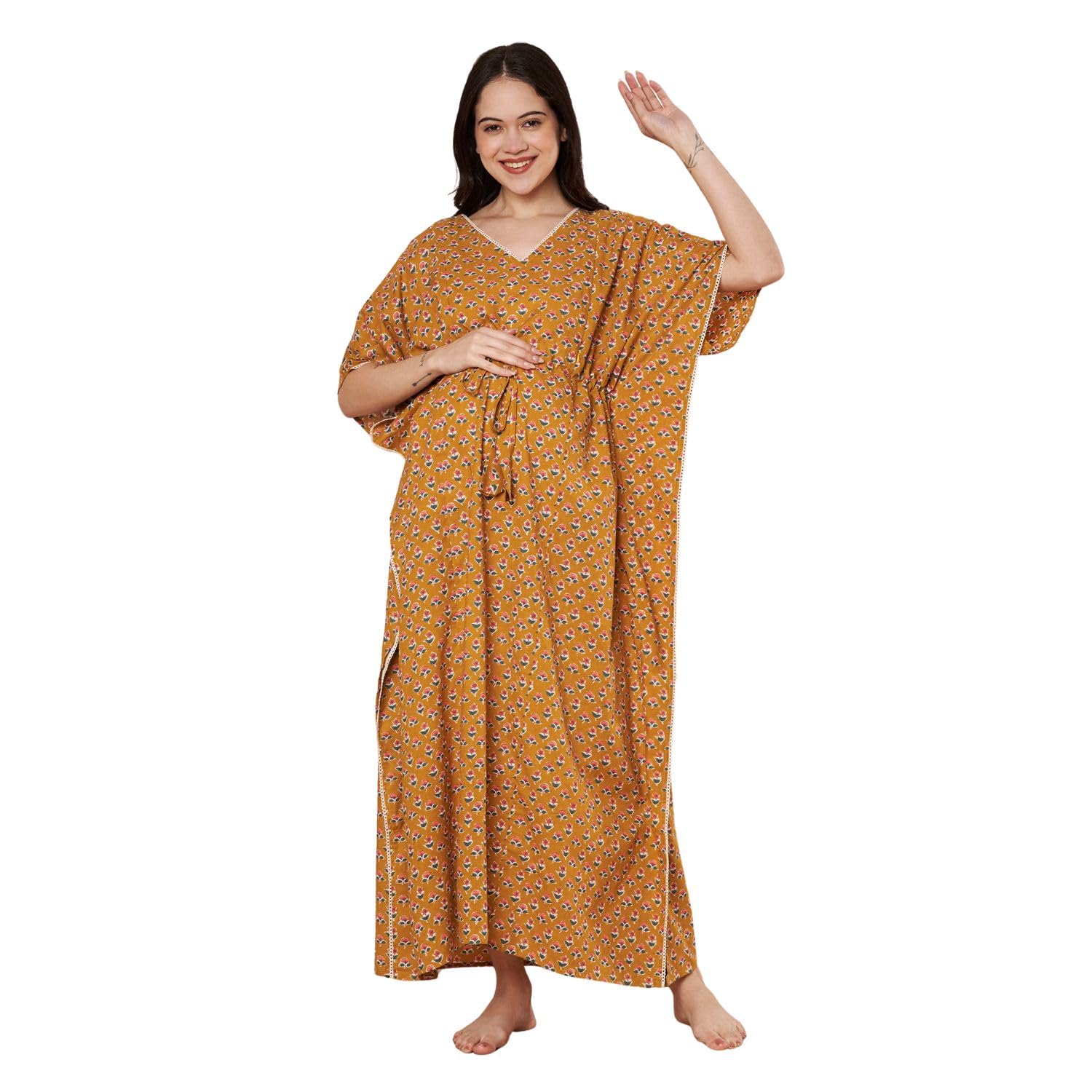 Floral Cotton Maternity Kaftan-image-25