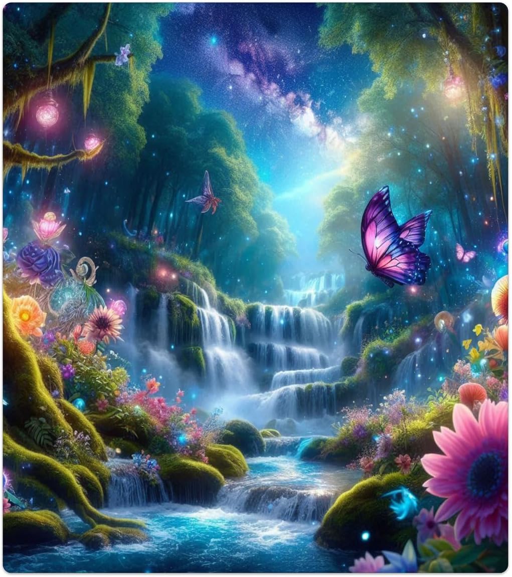 Dishwasher Magnet Cover Forest Flower Water Dishwasher Decorative Cover Front Dishwasher Door Cover Reuseable Dishwasher Cover Panel Decal for Kitchen Refrigerator Home Appliances 23" X 26"
