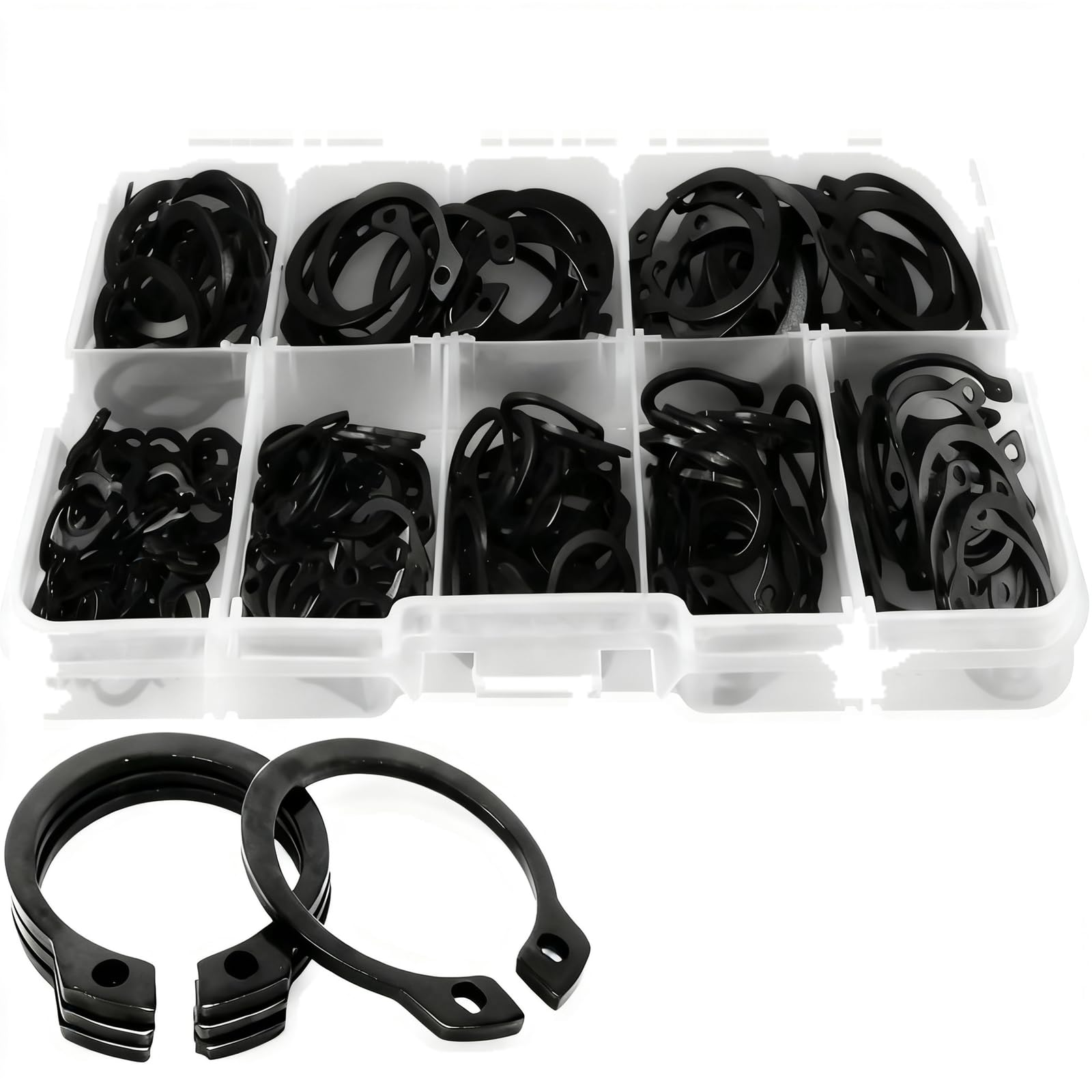 Kioalxz Black Circlip Assortment Oxide Corrosion Resistant Retaining