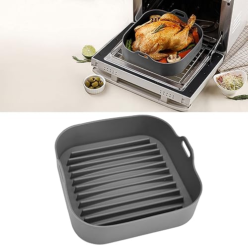 Miniatura 2 de Olla de silicona para freidora de aire, cesta cuadrada de silicona para freidora de aire, accesorios de repuesto para revestimientos de papel (8.1 x