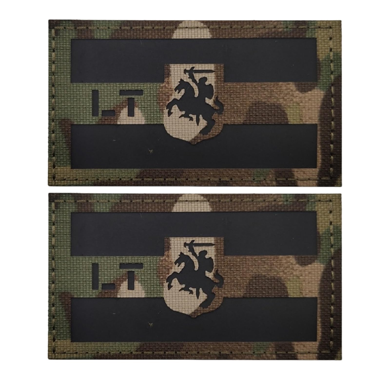Lithuanian Crusader Flag Infrared Reflective Patch, Nylon Morale Patch, Suitable for Military Equipment Accessories Pack of 2