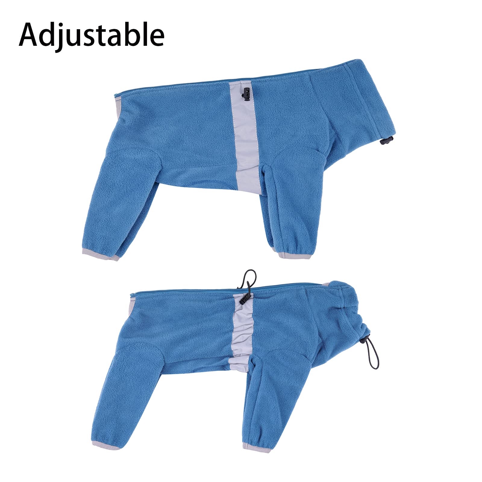 BT Bear Winter Dog Coat,Adjustable Pet Warm Onesie Thickens Warmth Fleece Jumpsuit Clothes Pajamas Costume Apparel for Small Dogs Medium Dogs (Blue - Image 2