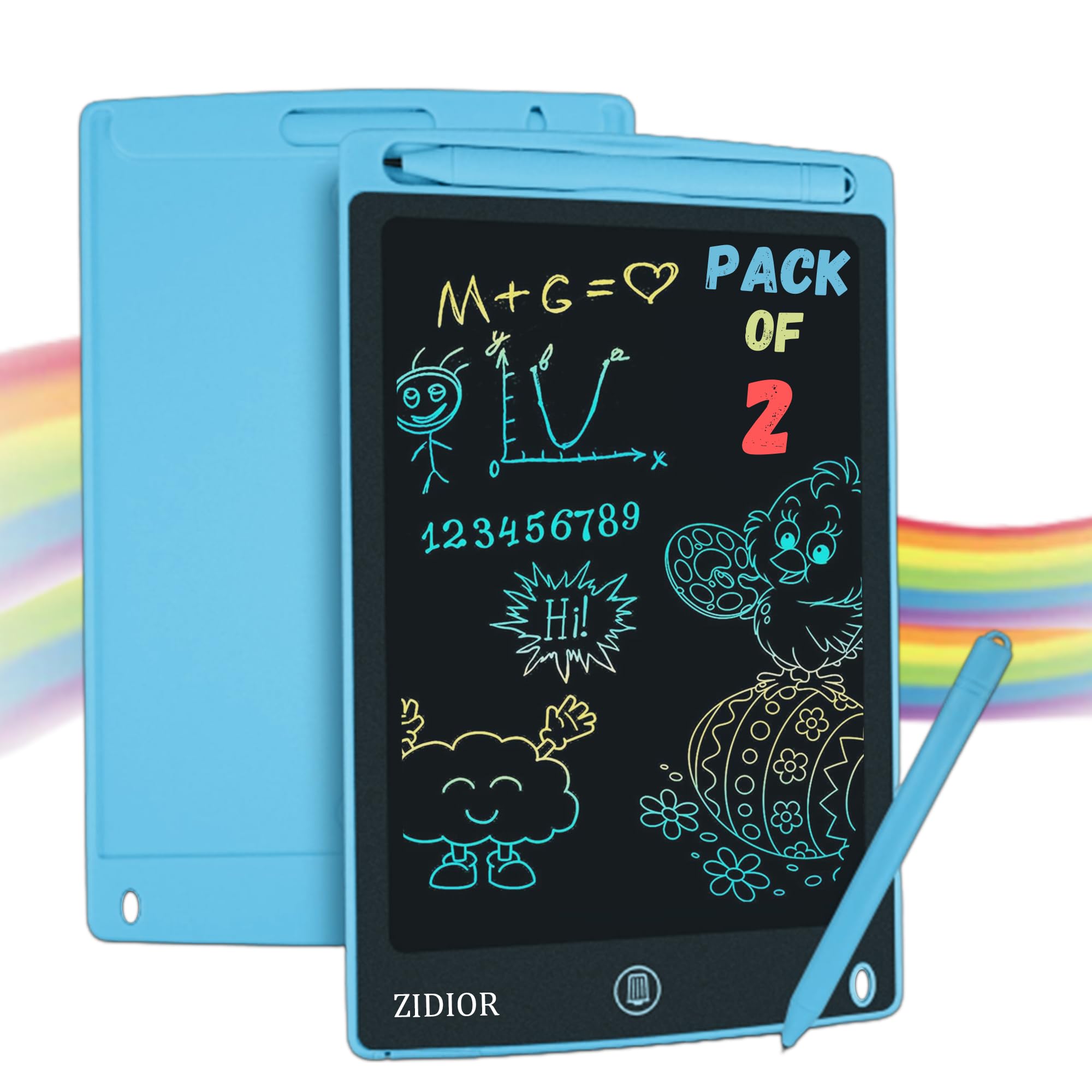 2 Pack LCD Drawing Tablet for Kids - 8.5-inch Writing and Doodle Pad, Portable Educational Toy With Lock, Multicoloured Learning Tool for Painting and Memo Lists