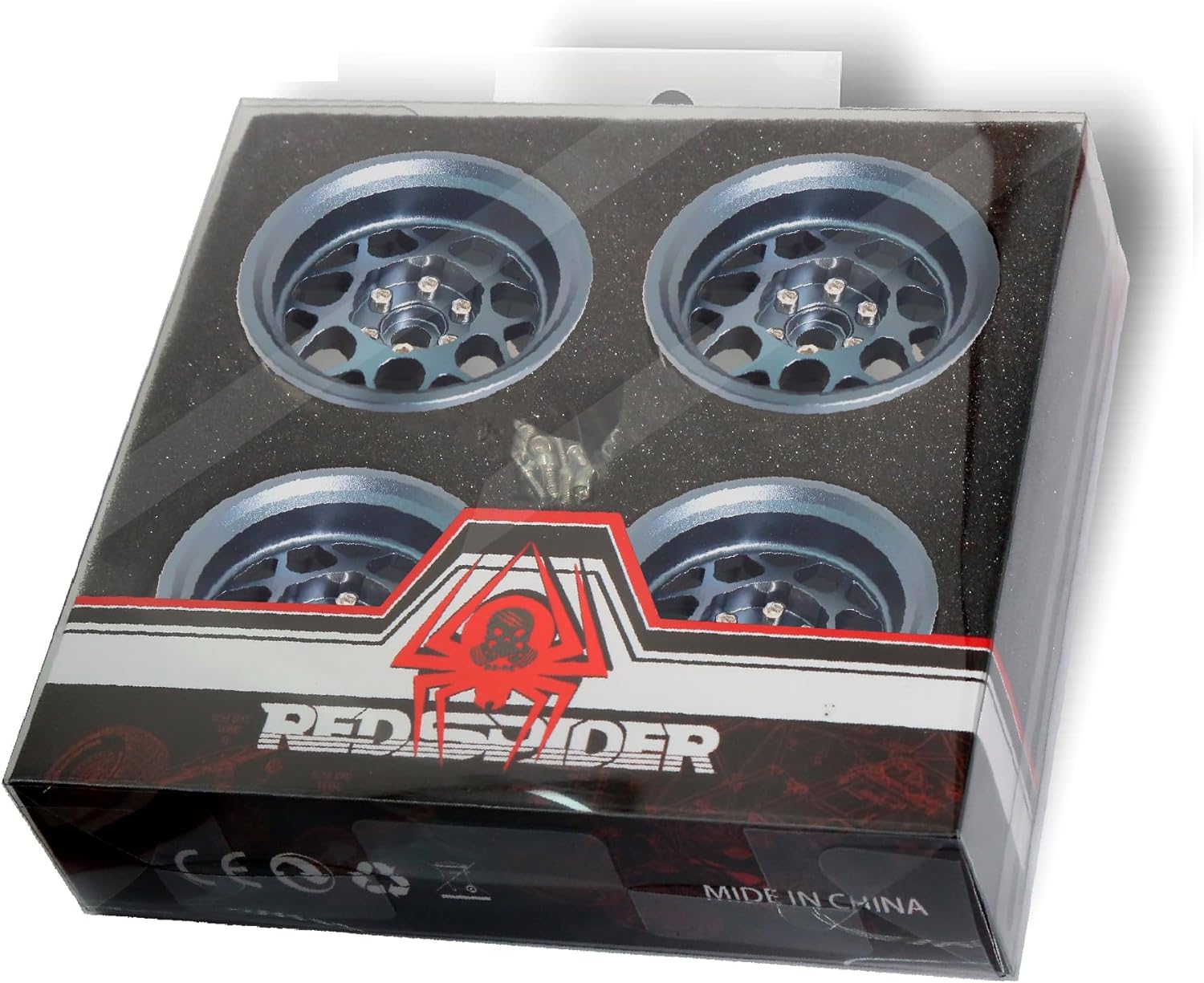 REDSPIDER 2.2 Beadlock Wheels（4PCS） Aluminum 2.2 Wheels for 1/10 RC Rock Crawler Car Axial Wraith RR10 SCX10 II III 90046 TRX4 TRX6 YETI D90 CC01 RC Crawler Car Upgrade Parts (Titanium Color)