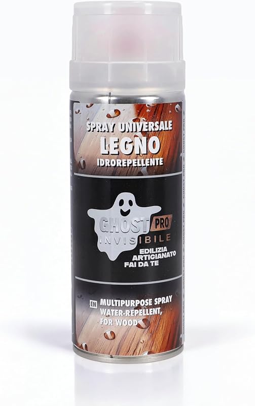 GHOST PRO | Water Repellent Spray for Wood | with UV Protection, Glossy Transparent Finish, for Indoor and Outdoor Use, Protects Against Rain, Sun and Atmospheric Agents, Quick Drying - Made in Italy
