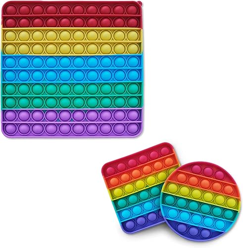 Asdf Paquete de tres juguetes sensoriales para ansiedad de burbujas, juguetes sensoriales Pop it Fidget para niños autistas. Jumbo grande pop it big