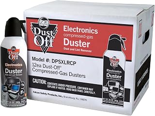 Dust-Off DPSXLRCP Compressed Air Duster, 10 Oz Cans, Pack of 12 - Ozone Safe for Electronics & Workstations