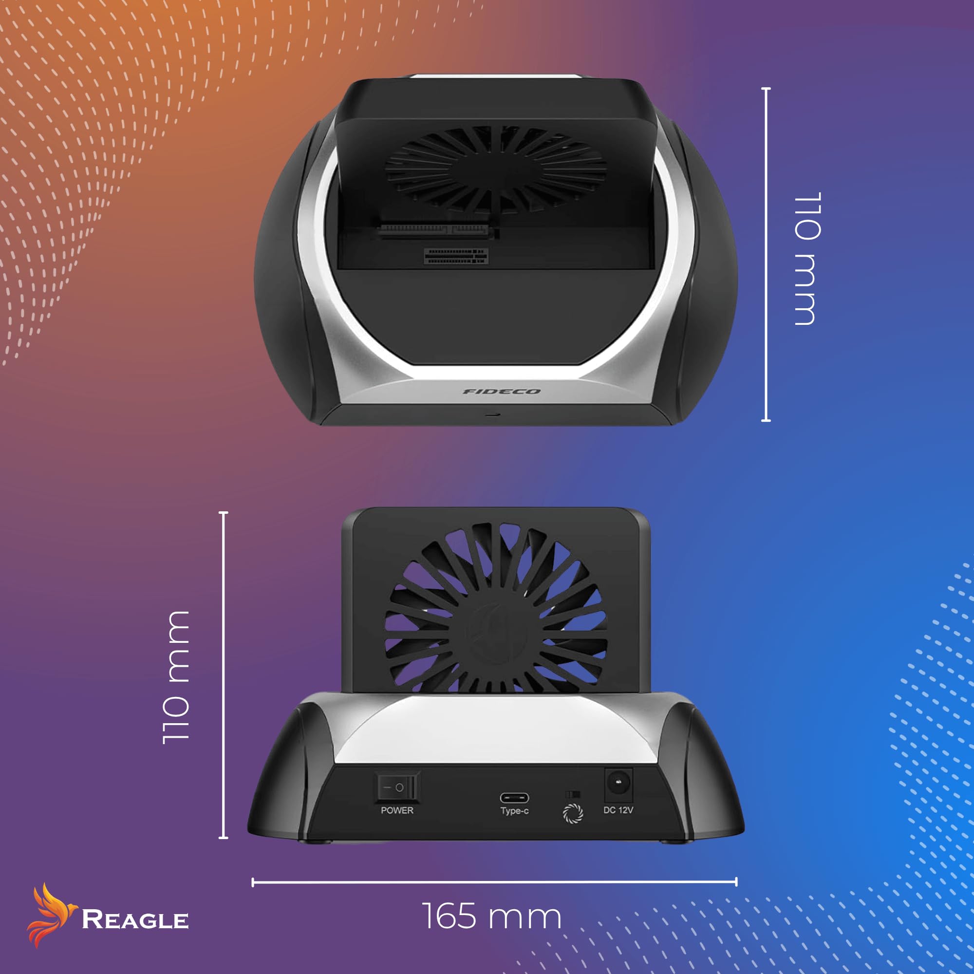 Reagle Docking Station Compatibil cu HDD şi SSD SATA 2,5" Wiosa 3,5" NVMe M.2 2230 2242 2260 2280 adapter obudowy USB 22 TB kompatybilny z Windows MacOS Linux