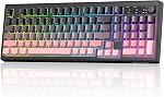 ZIYOU LANG K100 Wireless Gaming Keyboard,99 Keys Tri-Mode BT/2.4GHz/USB-C Creamy Color Keyboard with Number Pad RGB,Media Knob Custom Programmable Computer Keyboards for PC/Mac/Xbox (Black)