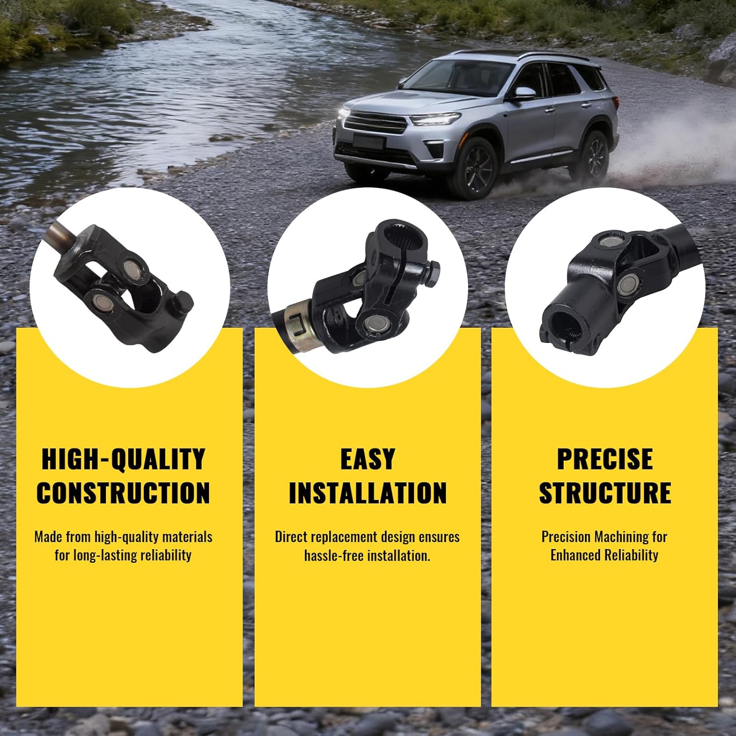 TUCAREST 425-453 Intermediate Steering Shaft Column w/U-Joint Compatible with 2013-2018 to-yota Avalon,2012-2017 Camry w/2.5L No Hybrid, Replace # 45220-06150