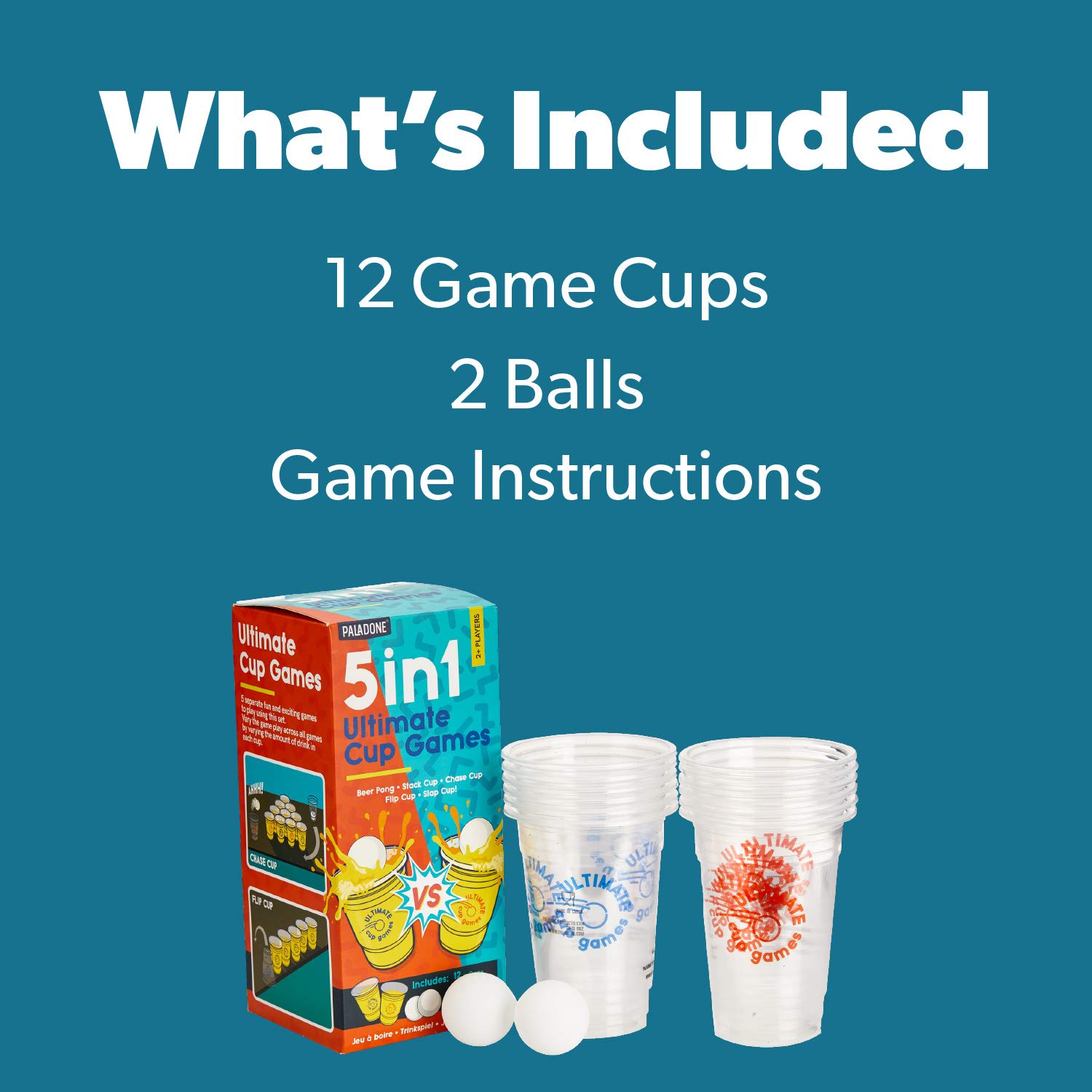 Amazon.com: Paladone 5 in 1 Ultimate Beer Pong-Stack, Chase, Flip, Slap Cup-Drinking  Party Game : Sports & Outdoors