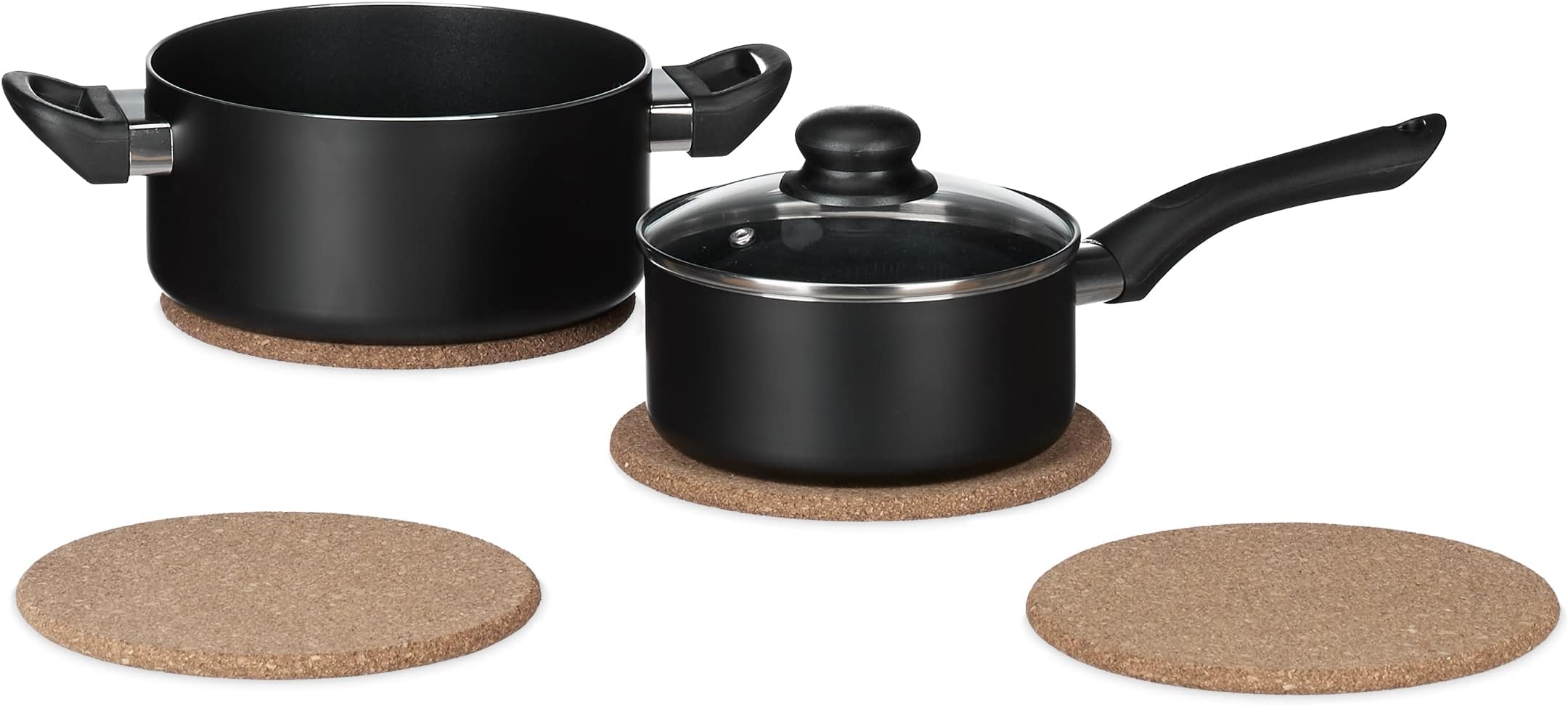 Dessous de plat rond en liège aggloméré MANARA, naturel-foncé, 2cm, 19,5cm