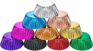 Sumind 200 Pieces Foil Cupcake Liners Standard Size Metallic Cupcake Lin...