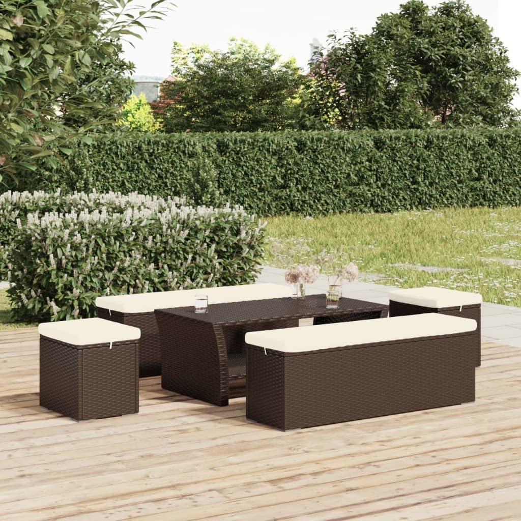YAFF Ottomans with Cushions 2 pcs Brown 15.7