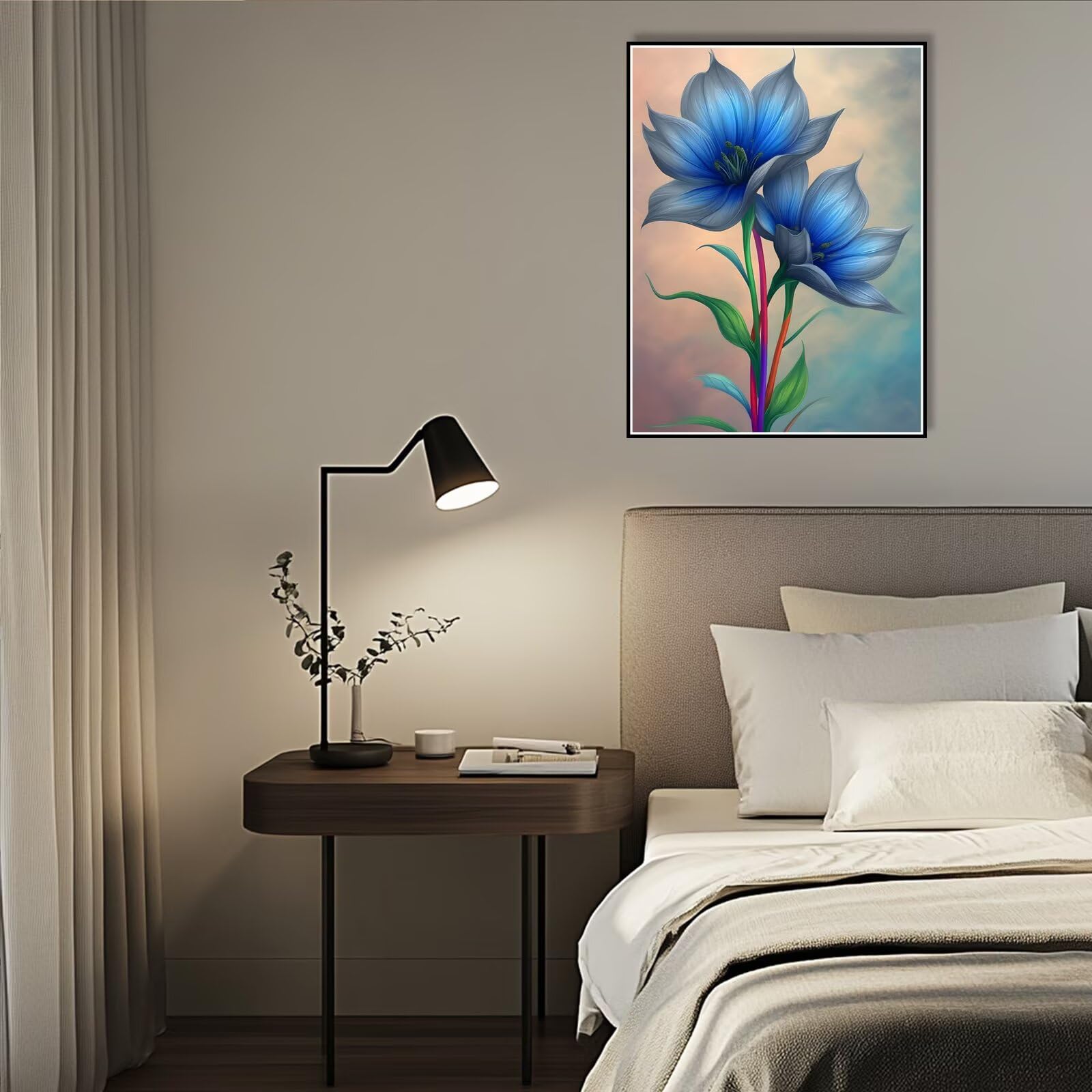 100 x 130 cm duży obraz z numerami dla dorosłych kreskówka malowanie według numerów kwiat DIY dziecko i dziewczyna zestawy na płótnie prezent z 3 pędzlami i akryli kobiety zajęcia kreatywne hobby