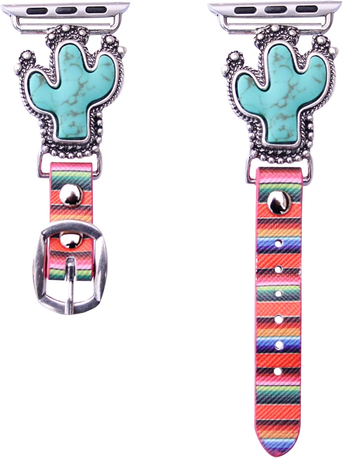 Buy 1 get 1 40mm/38mm Compatible for Apple Watch Series 5 Small Version, Series 4 Small Version, Series 3, Delicate Western Turquoise Cactus Watch Band No. 44