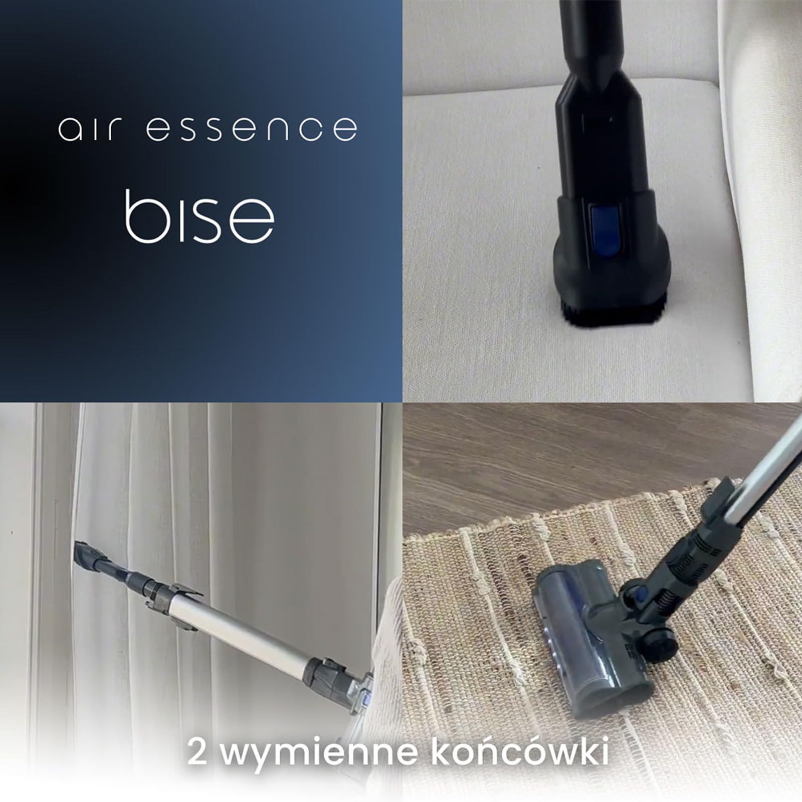 Odkurzacz Bezprzewodowy stojący Air Essence Bise Max 100AirWatt, czerwony, vacuum cleaner, technologia cyklonowa, Odkurzacz Pionowy, Technologia Honeycomb, Odkurzacz Samochodowy, Odkurzacz Bezworkowy