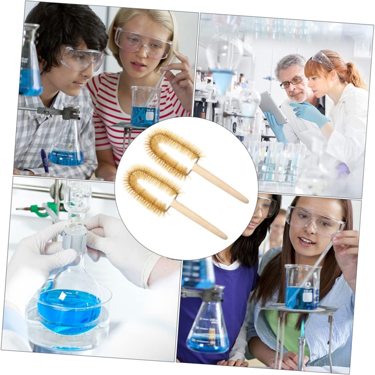 ABOOFAN Multipurpose Cleaning Beaker Brush for 150ml-500ml Laboratory Use Convenient Experiment Cleaning Tool Sturdy Bristles