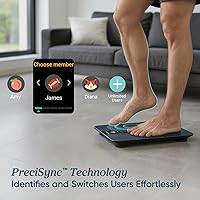 Vista 7 de Etekcity - Báscula inteligente FSA&HSA elegible para grasa y peso corporal, báscula de baño digital para medir con precisión IMC, masa muscular