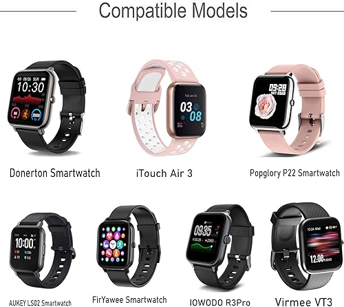 Miniatura 4 de Correa de silicona transparente para reloj inteligente Donerton, compatible con reloj inteligente Donerton  FirYawee Smartwatch  Virmee VT3