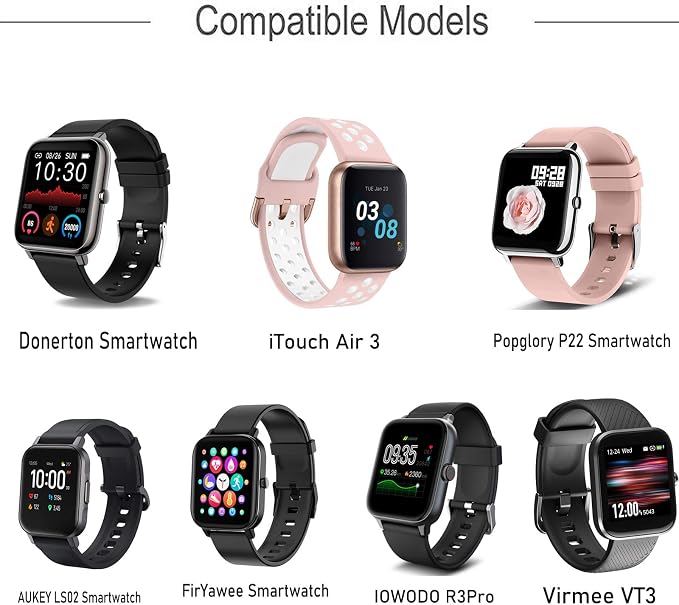 Amazon.com: Compatible con correa de reloj inteligente Donerton, joyas de  diamantes compatibles con reloj inteligente Donerton/FirYawee Smartwatch/Virmee  VT3/Popglory P22 Smartwatch/itouch air 3 y más (oro rosa) : Celulares y  Accesorios