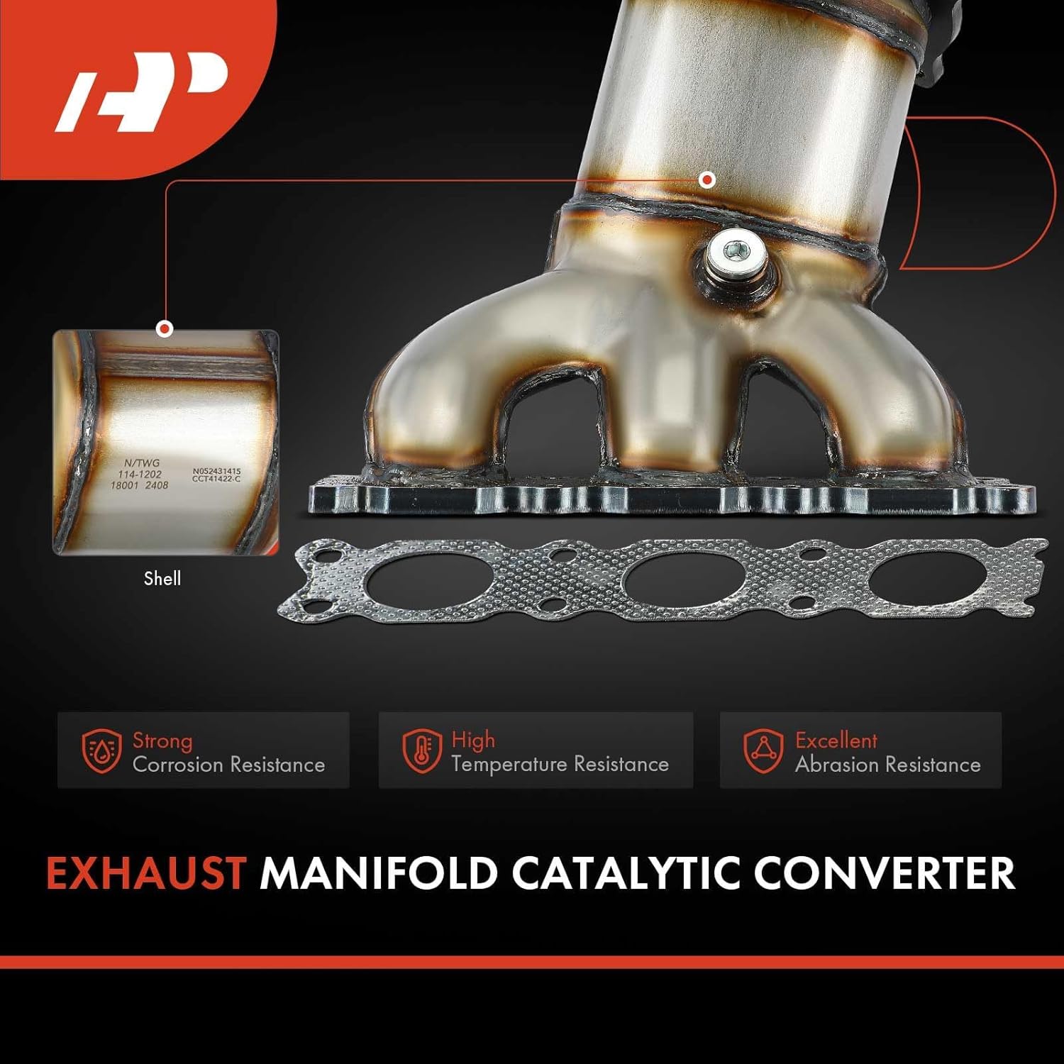 A-Premium Left Exhaust Manifold Catalytic Converter with Gasket Kit Direct-Fit Compatible with Volvo XC60 2010, S80 2007-2010, V70 2008-2010, XC70 2008-2010 & Land Rover LR2, 3.2L, E.P.A. Compliant