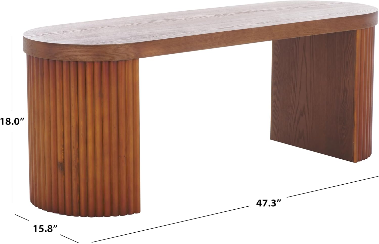 SAFAVIEH Home Collection Enoki Walnut Brown Oval Top Bench