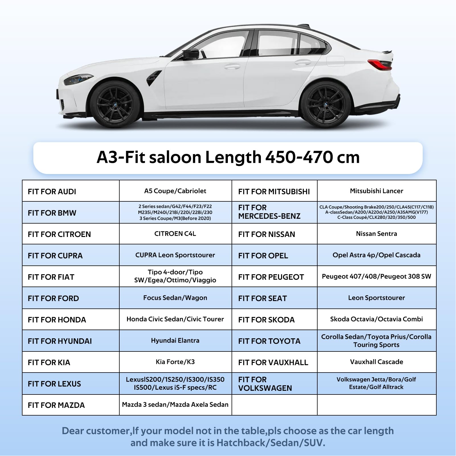 Telo Copriauto da Esterno, Holthly 10 Strati Telo Copri Auto Felpato 100% Impermeabile, Copertura Auto Antipolvere Antigraffio AntiSole, adatta per Berlina Mercedes ClA, BMW 2 Series ecc. 3L