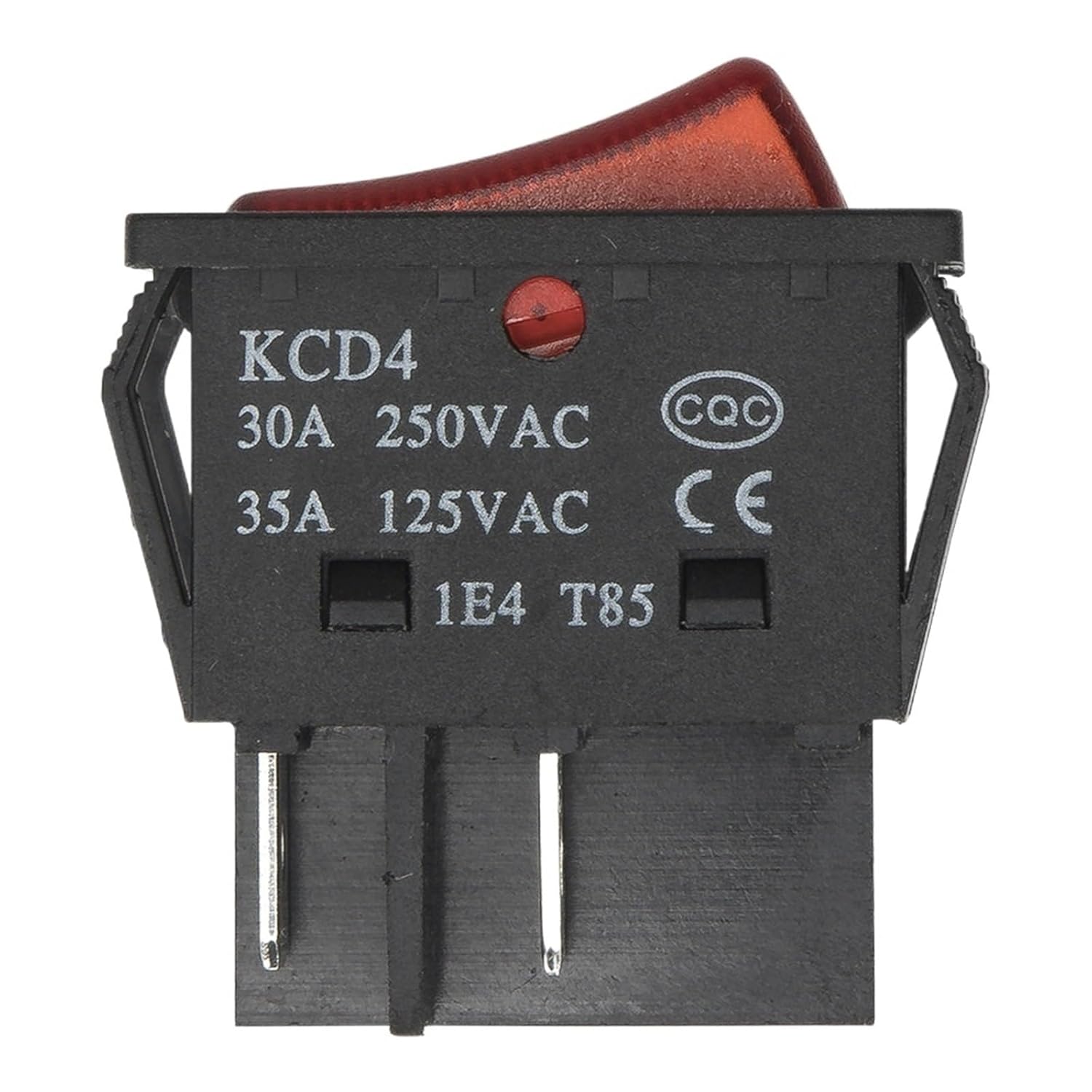 KCD4-201N-3 perforate 30 x 22 mm 30A 4 pin ON - Off Boat Rocker Switch KCD4 Series Power Switch with 220V Light(Red)
