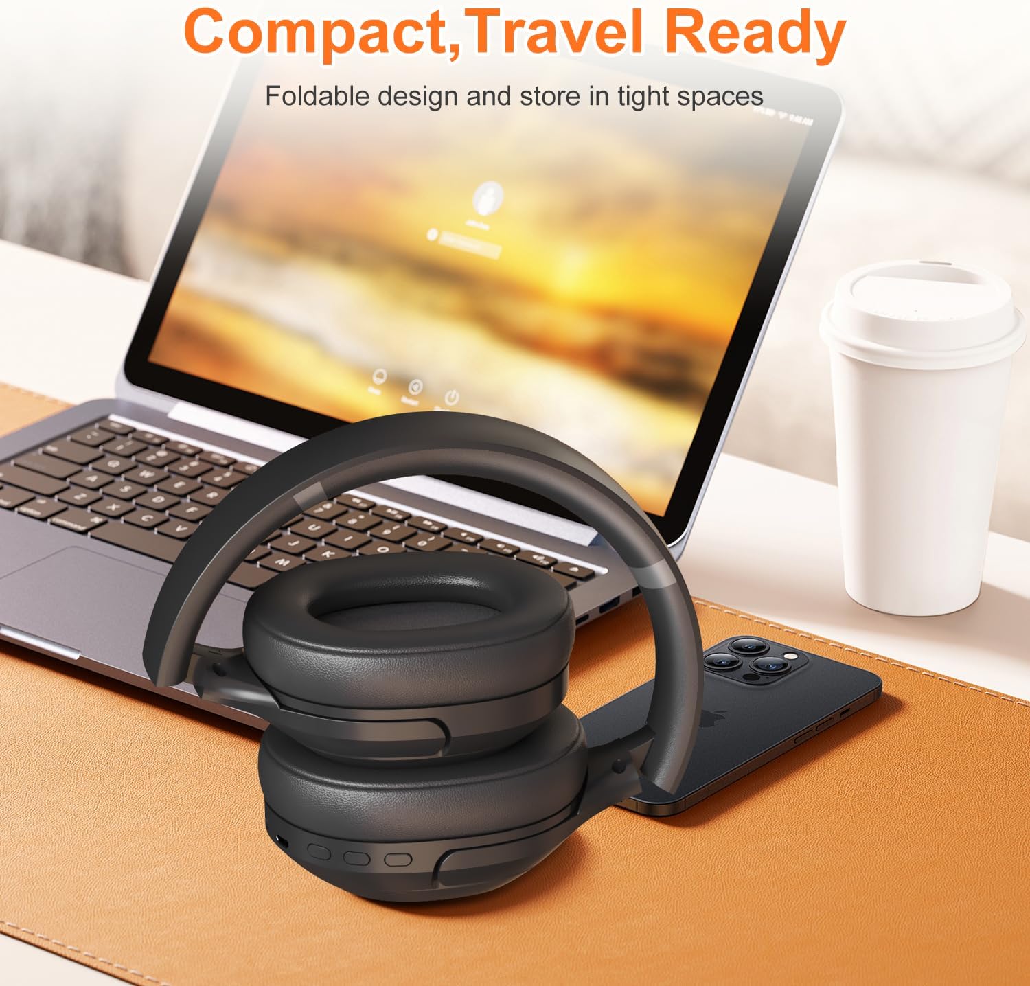 F2 FM Radio headphones wireless Bluetooth 5.2 with Built-in Microphone, Portable Headset Radio Receiver, Wired/Wireless Over Ear Headphone, Soft Ear Muffs, Stereo Sound, for Work/Travel/Moving/Jogging - Image 7