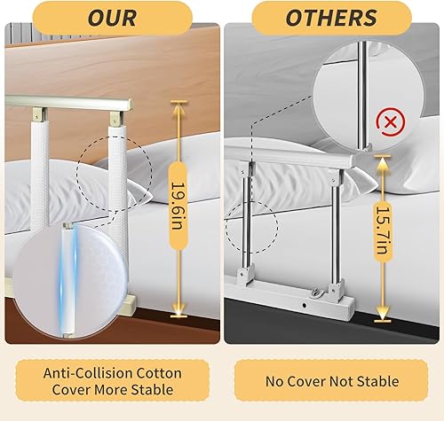 Miniatura 13 de Rieles de cama para adultos mayores, rieles plegables de asistencia de cama para personas mayores, rieles de protección de asistencia de cabecera