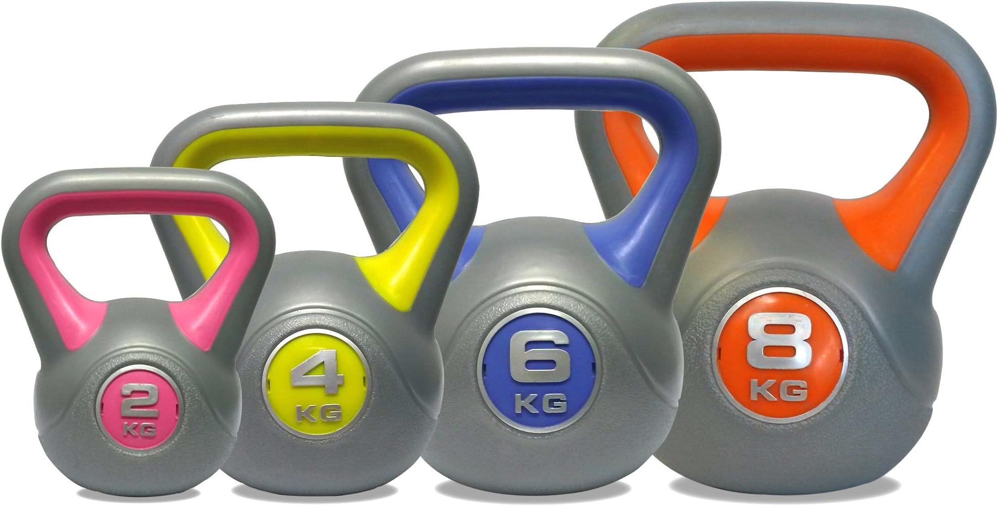DKN Vinyl Kettle Bell Weight Set - Multicolour, 2-8 kg