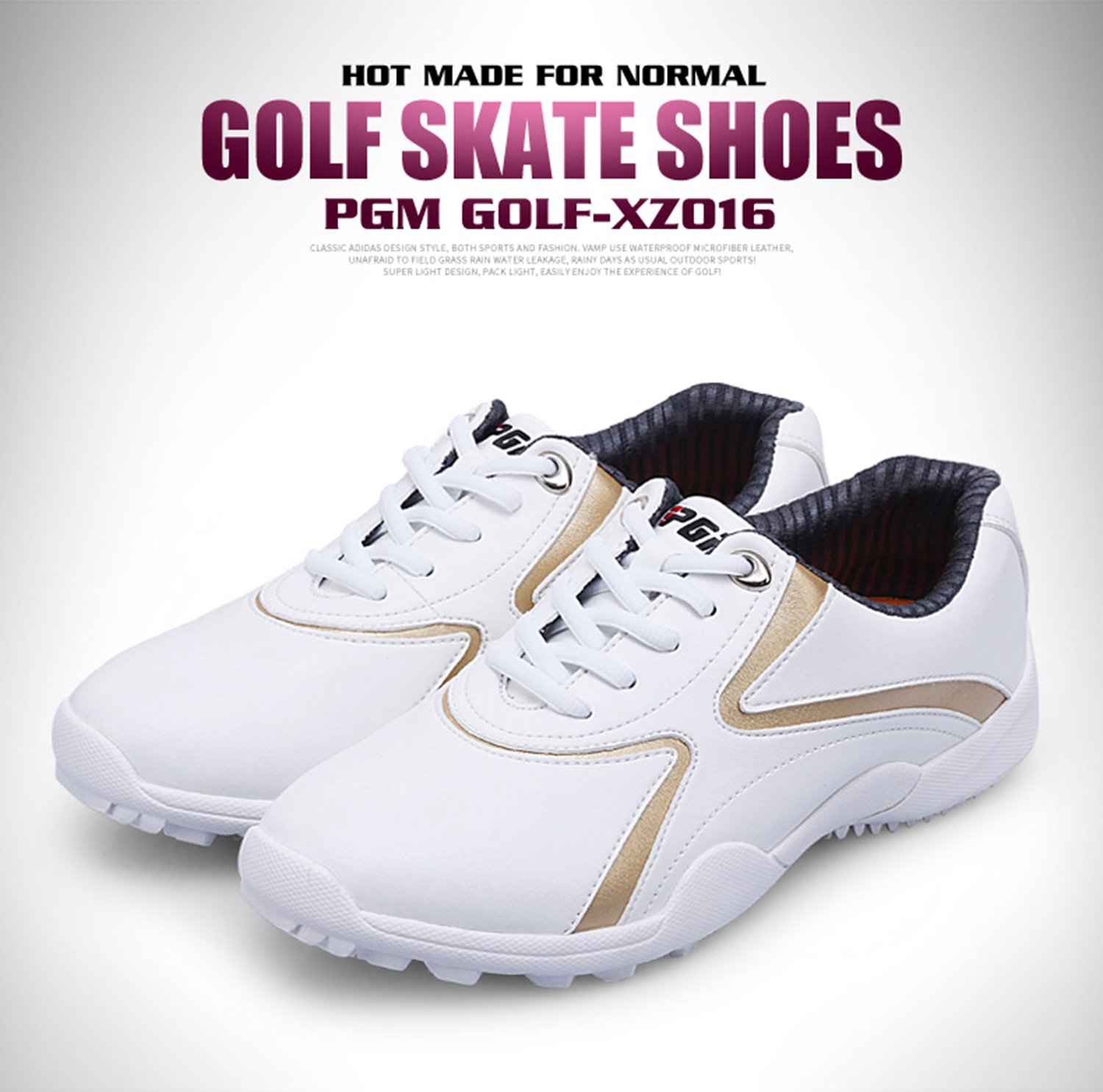 PGM Chaussures de Golf extérieur Respirant Femmes Sneakers