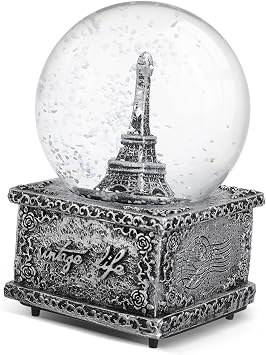 Eiffel Tower Musical Snow Globe Crystal Ball Music Box for Birthday Christmas New Year