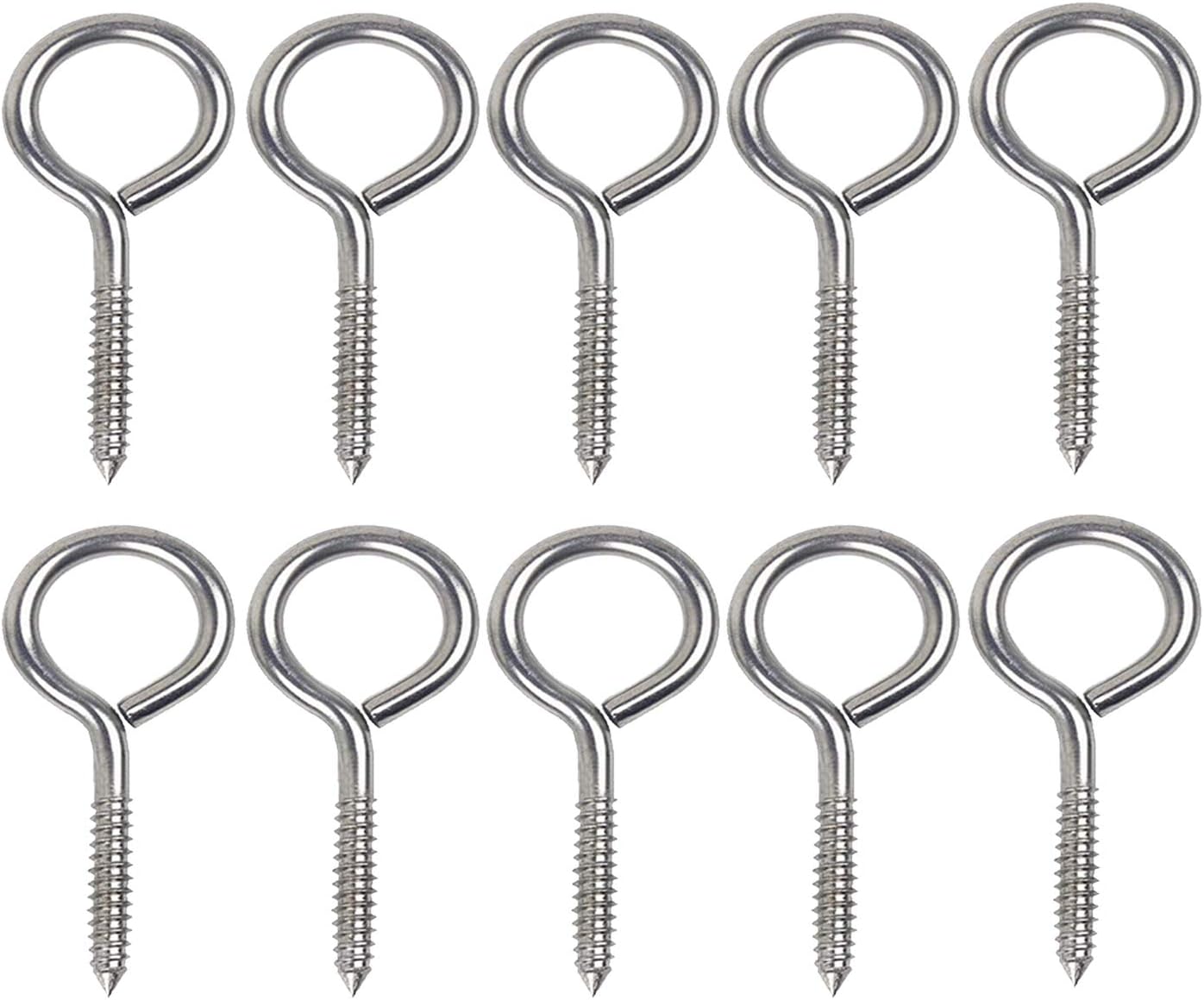Drenky Eye Hooks Screw Heavy Duty, 10 Pcs 304 Stainless Steel M6 X 90mm