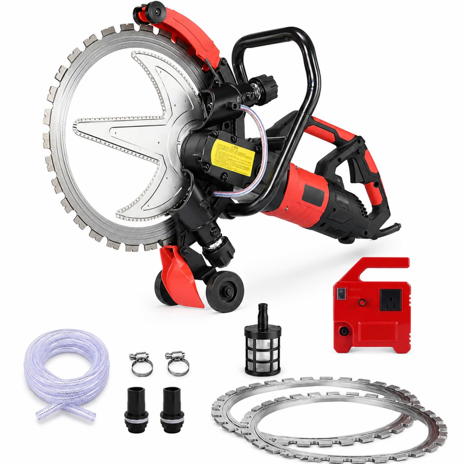 HCAUYNN Electric Concrete Ring Saw - 9500W Wet Dry Wall Cutter with 11.4in Deep Cut for Brick Stone Masonry