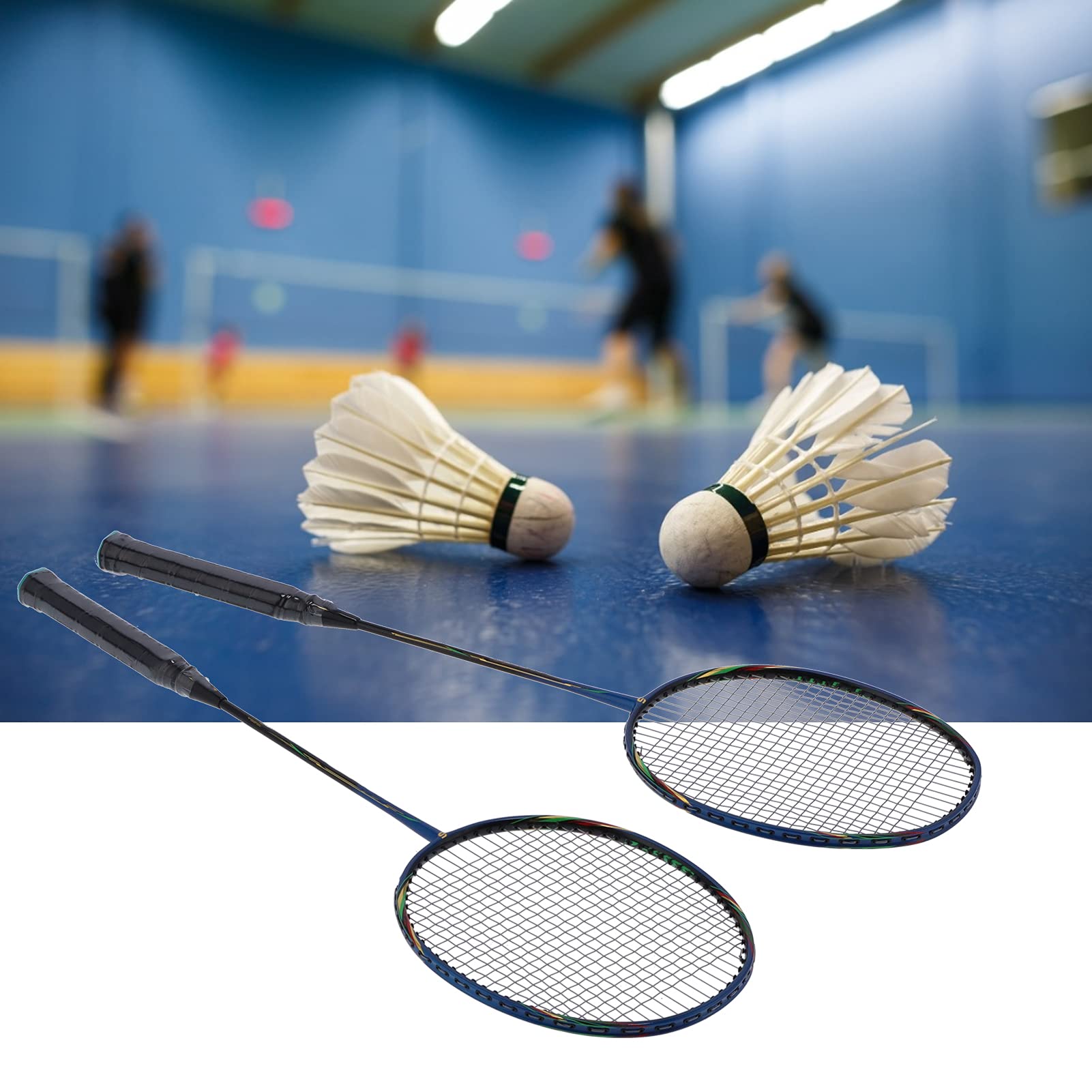 Set di Racchette da Badminton per 2 Giocatori in Composito di Carbonio Leggero per Sport All'aria Aperta per Adulti 2 unità